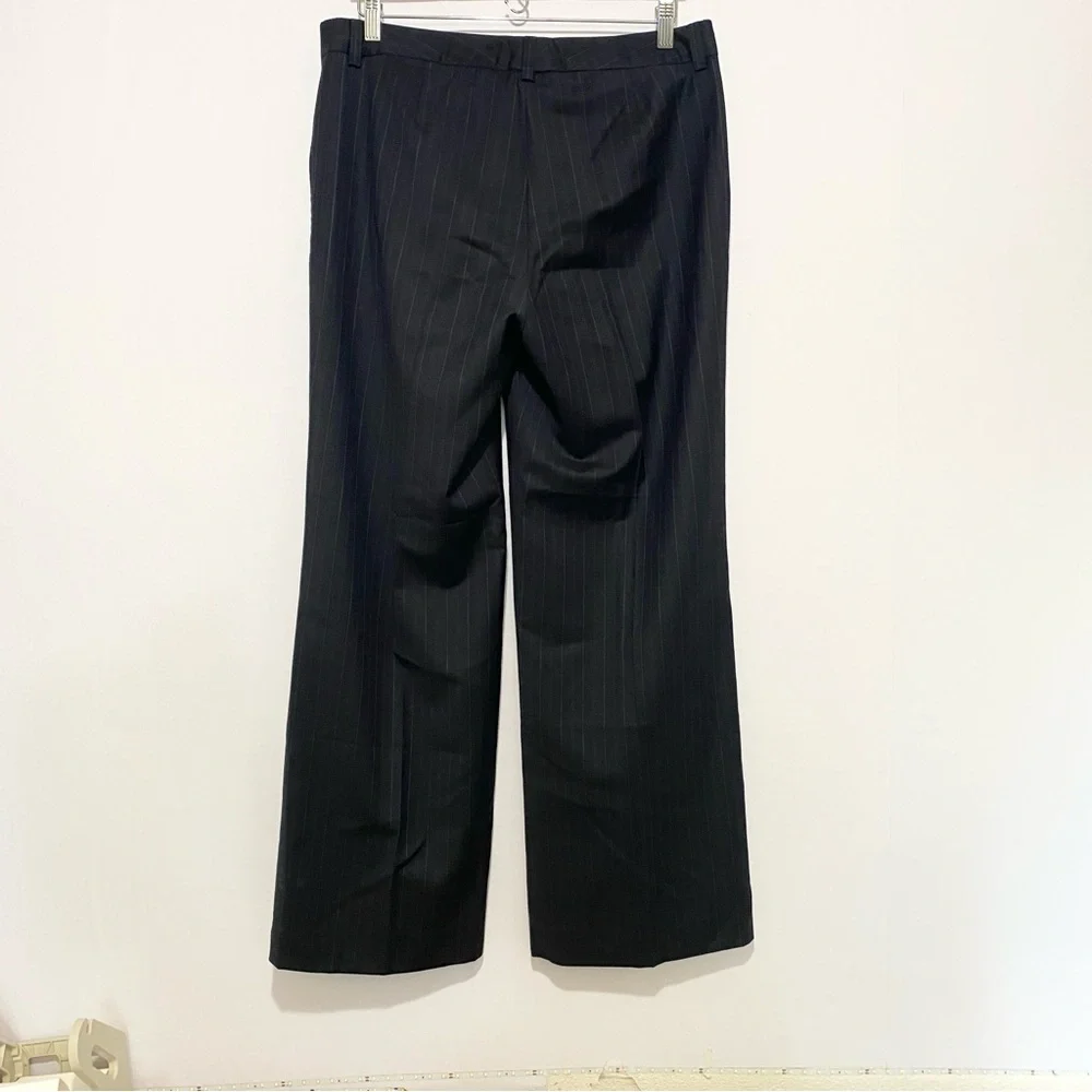 J.Crew Favorite Fit Women’s Wool‎ Pinstripe Dress Pants Size 12 Gray Navy Office